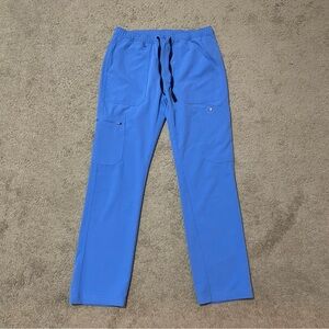 Figs Cairo Cargo Scrub Pants Men’s M Ceil Blue Nurse Medical Workwear Zip Fly